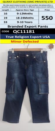 True Religion USA Dark Blue Cargo Branded Export Pant – QC11181 - (Minor Defected)