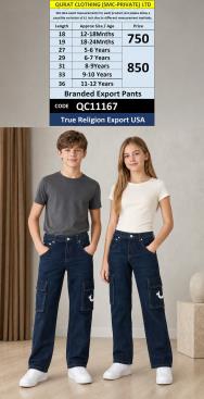 True Religion Export USA Dark Blue Kids Cargo Denim Pants – QC11167