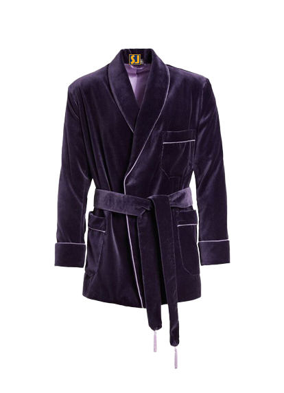 Long Purple Smoking Jacket - SJ0021