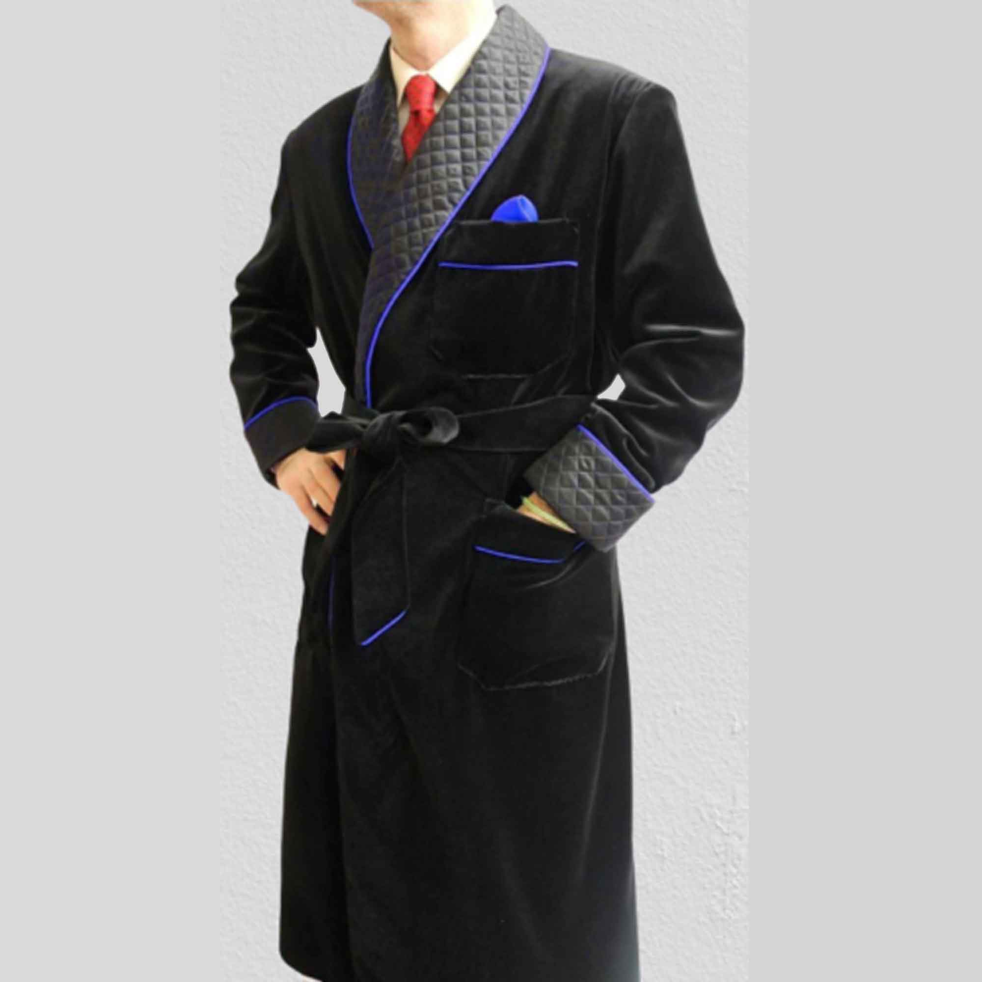 Mens Smoking Jacket Dressing Gown Uk - SJBBSJ0870