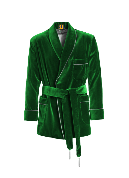 Red Velvet Smoking Robe - SJBBSJ1165