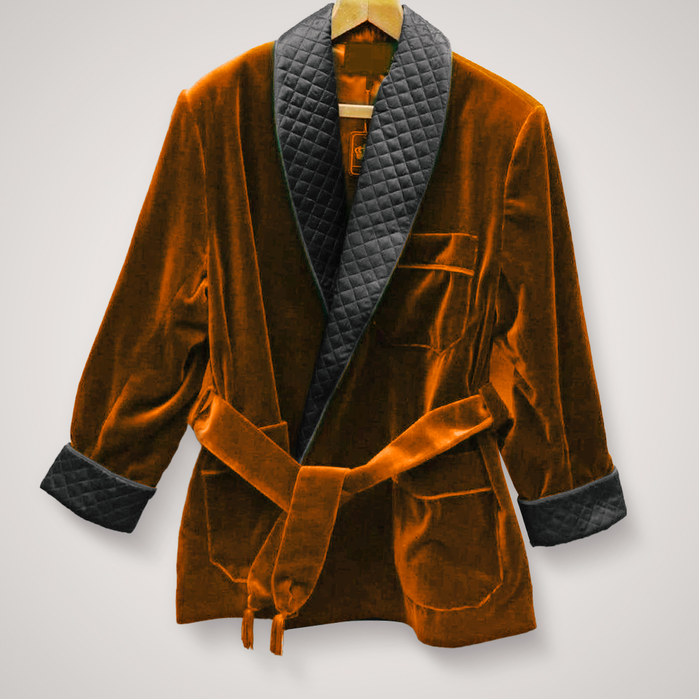 Vintage Silk Smoking Jacket - SJBBSJ1154