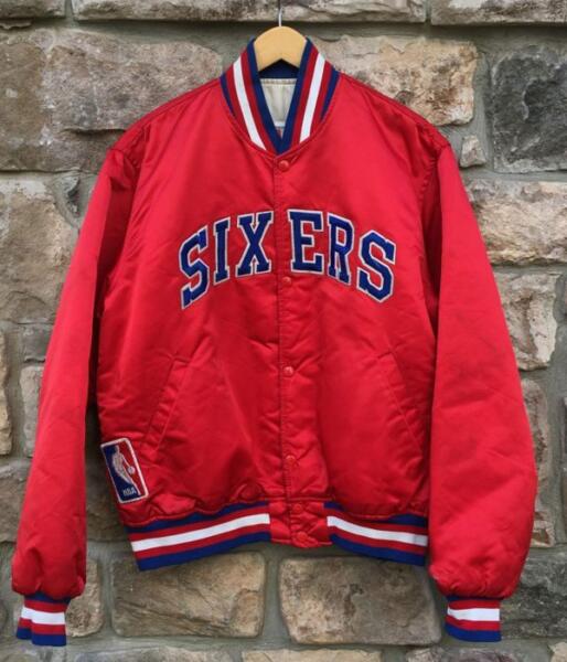 76ers Philadelphia Sixers Red Satin Jacket - YL-155