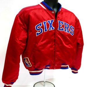 76ers Philadelphia Sixers Red Satin Jacket - YL-155